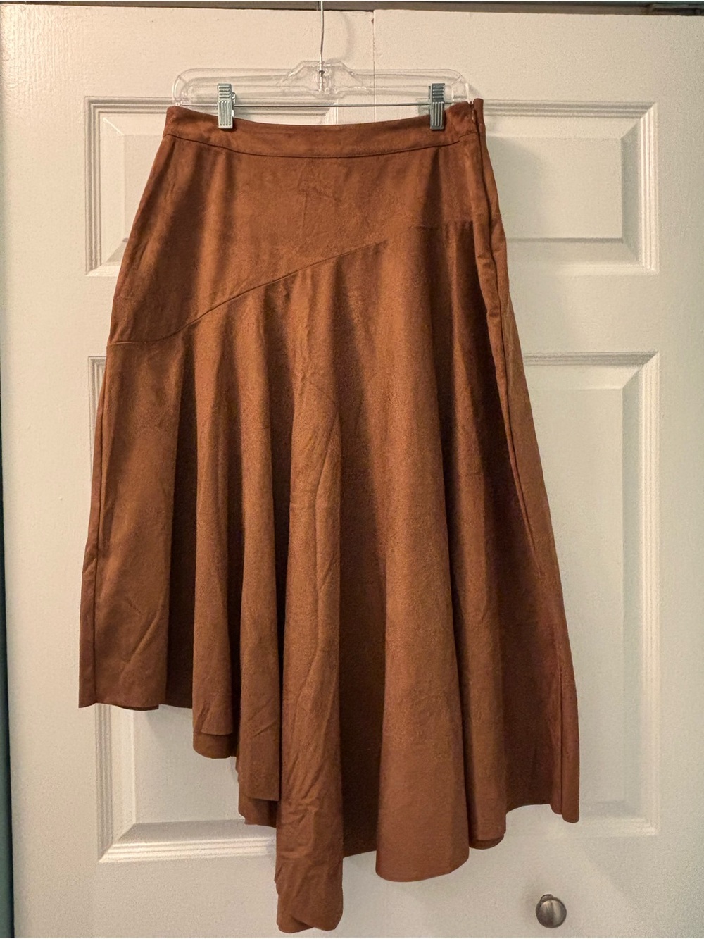 Soft Surroundings Copper-Tone Asymmetrical Flare Skirt